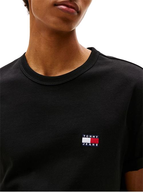 T-shirt nera in cotone Tommy Jeans | DM0DM20322BDS